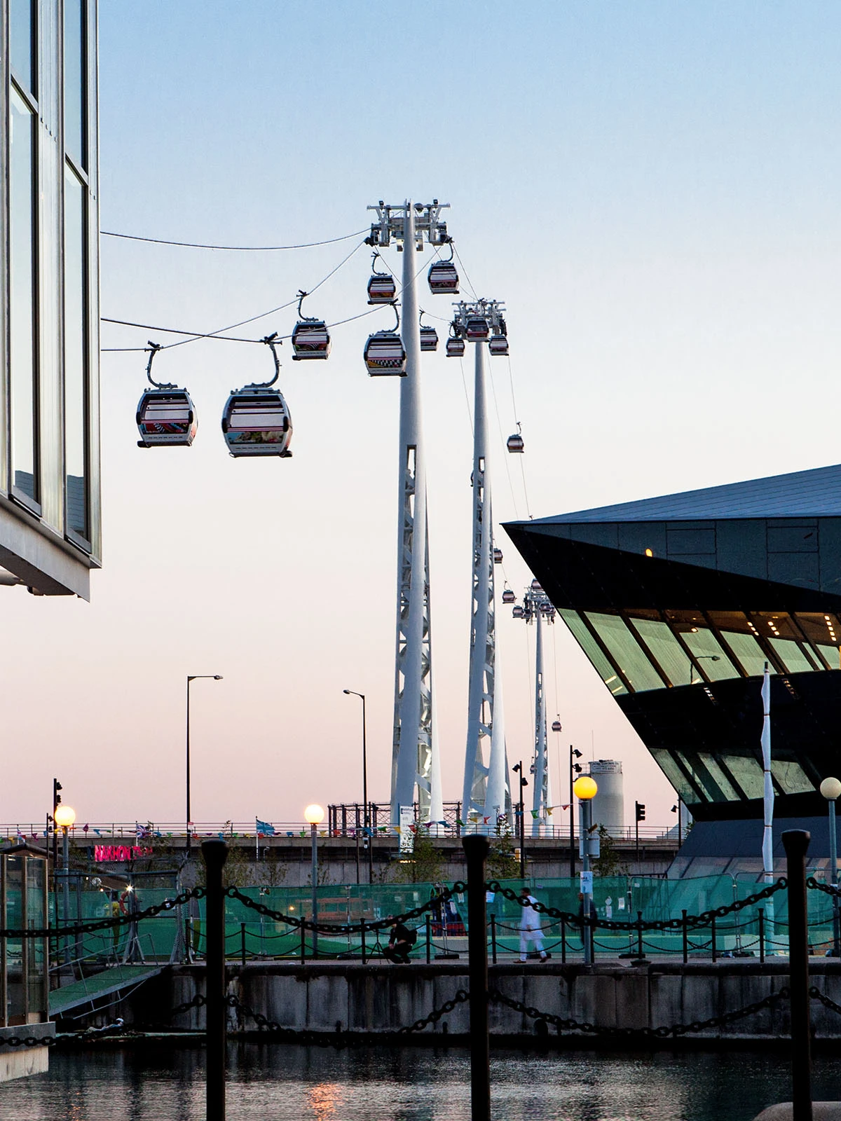Emirates Air Lines Cable Cars in docklands context